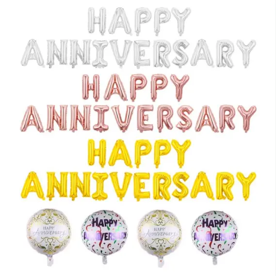 শুভ বার্ষিকী ফয়েল বেলুন সজ্জা