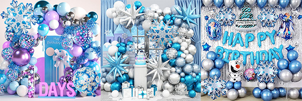 Balloon garland kit with snowflake foil balloons