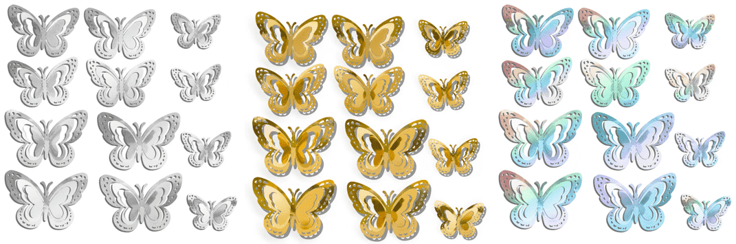 Three layer hollow butterfly sticker