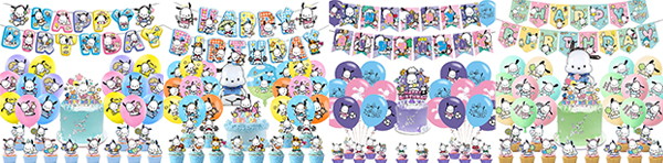 Pochacoo printed balloon party kit