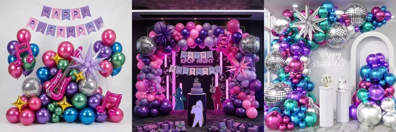 Disco balloon birthday decoration kit