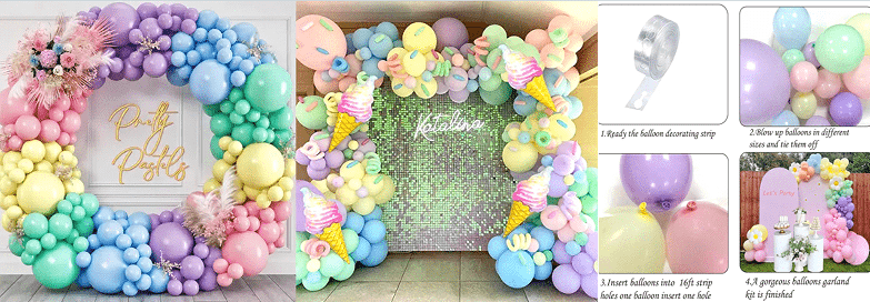 Macaroon balloon arch