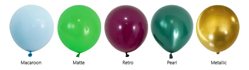 Comparison of balloons of different styles