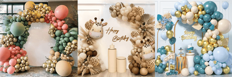 Retro balloon arch garland